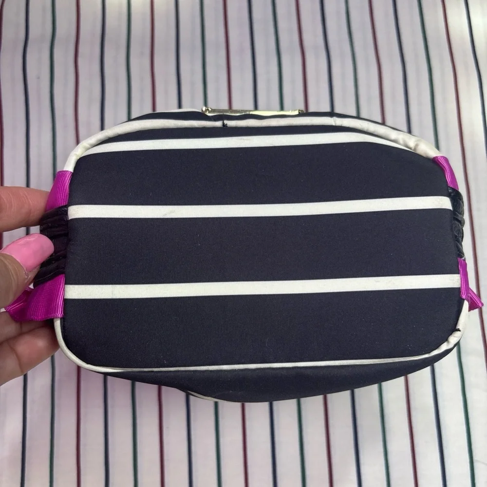 LeSportsac Striped Cosmetic Bag -‎ Black and Pink